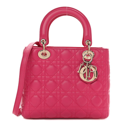 Christian Dior Lambskin Cannage Medium Lady Dior Fuchsia 1 of 8