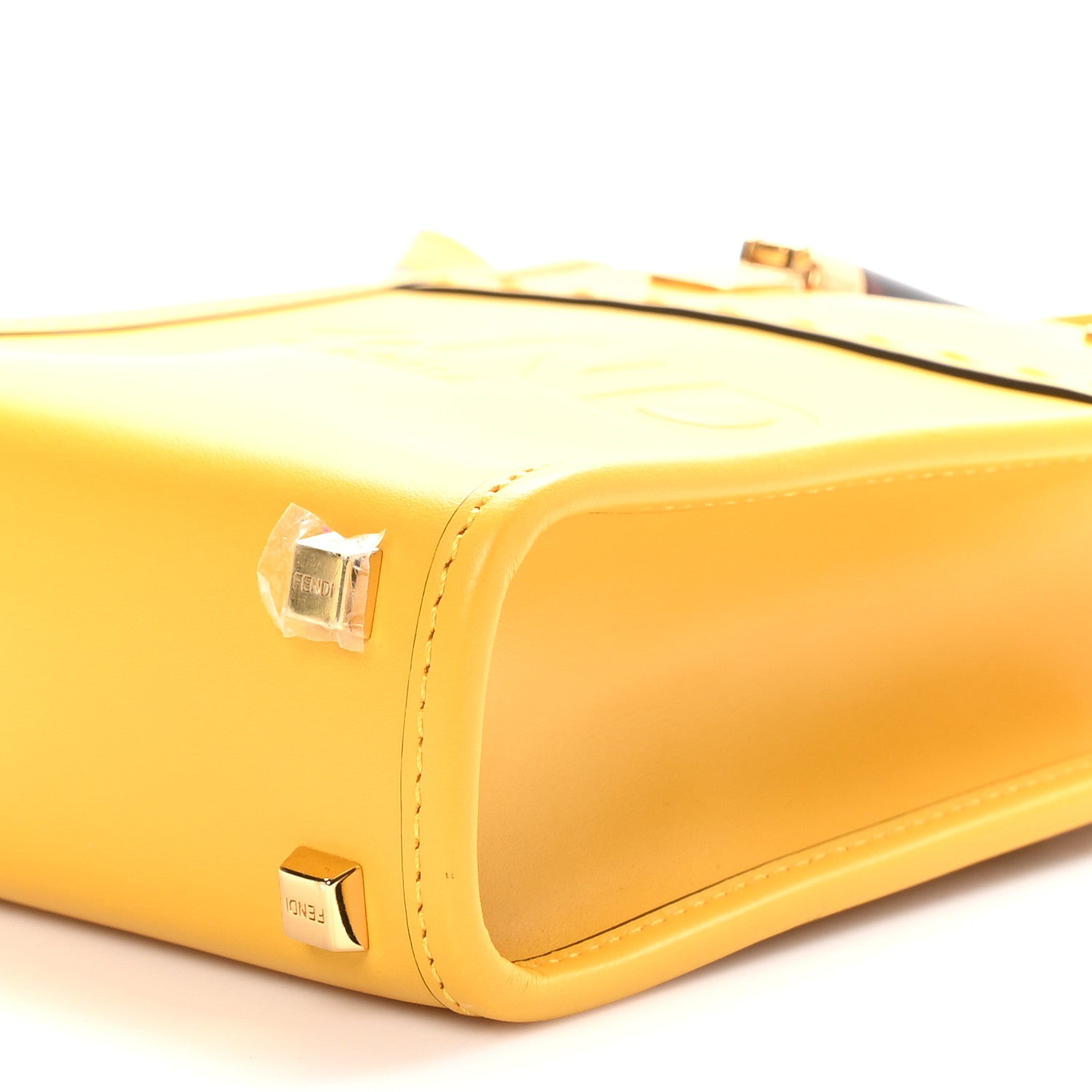 Fendi Vitello King Plexiglass Logo Embossed Mini Fendi Sunshine Shopper Tote Mimosa 10 of 10