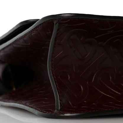 Burberry Calfskin Monogram Embossed TB Bag Oxblood 9 of 11
