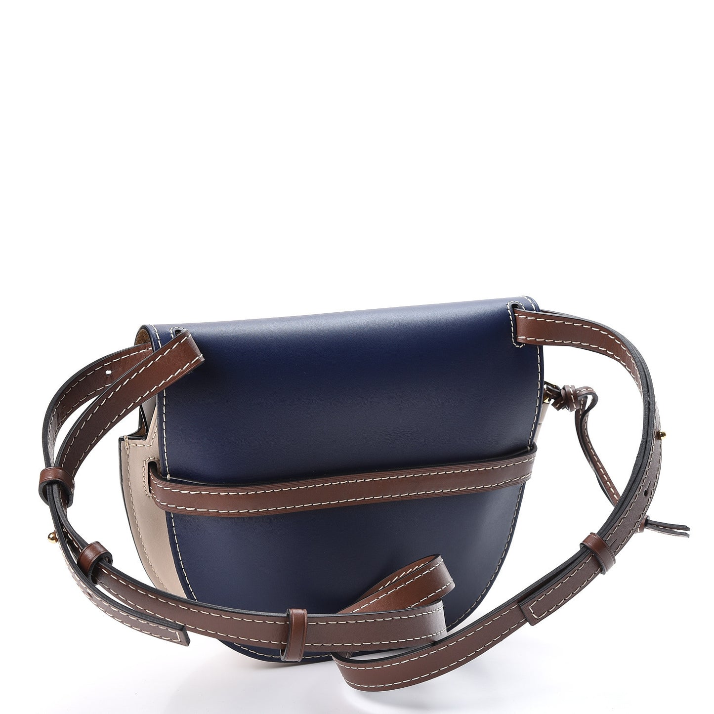Soft Calfskin Small Gate Crossbody Bag Marine Light Oat