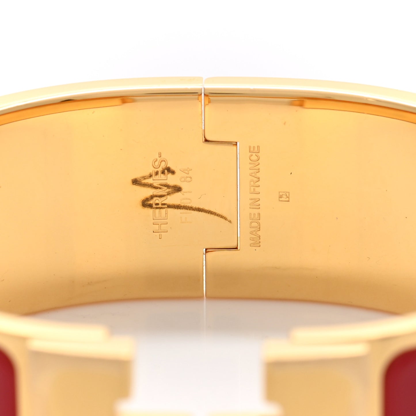 Enamel Wide Clic Clac H Bracelet PM Rouge Amarante