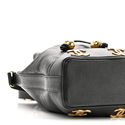 Chanel Caviar CC Drawstring Shoulder Bag Black 9 of 10