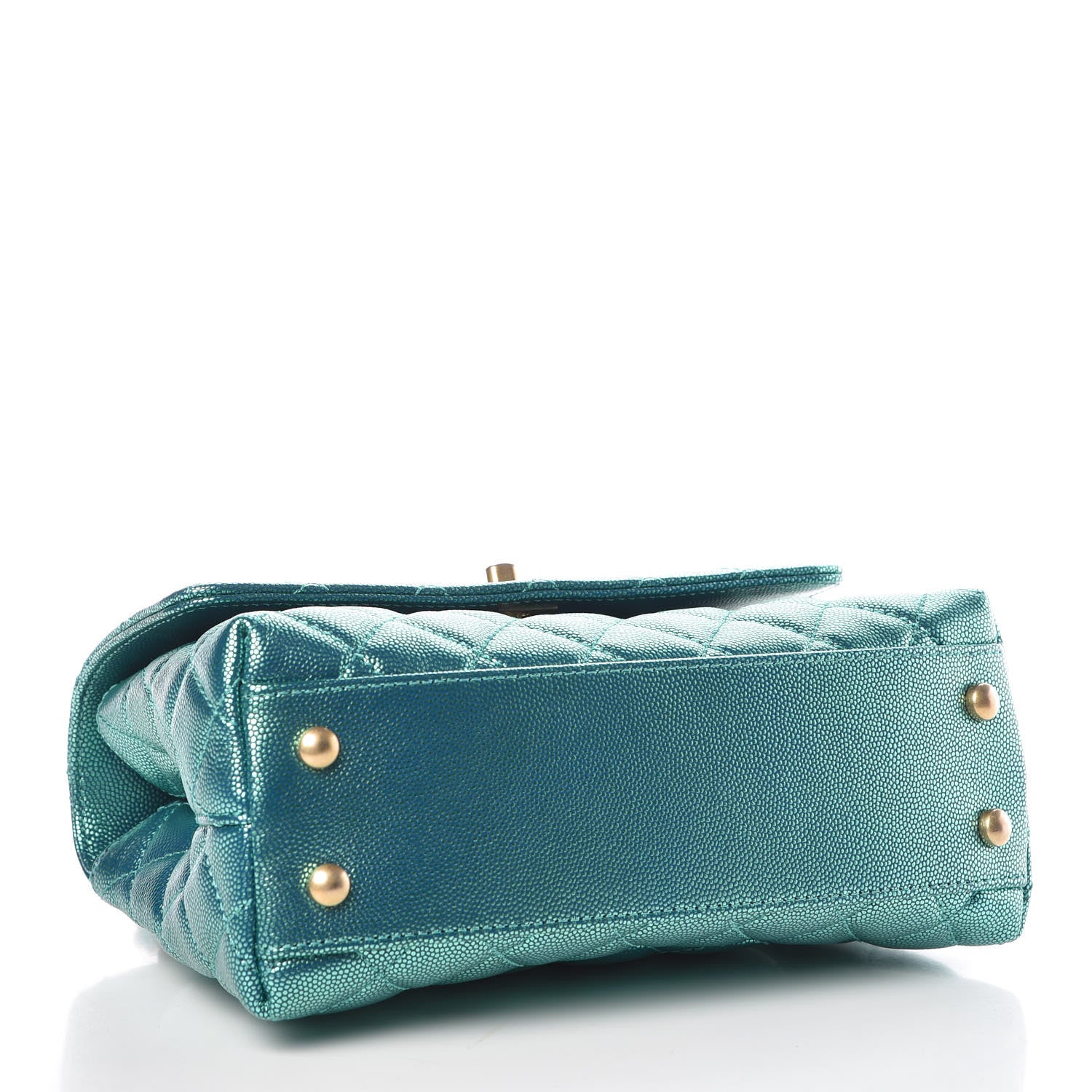 Chanel Metallic Caviar Quilted Mini Coco Handle Flap Blue 4 of 10