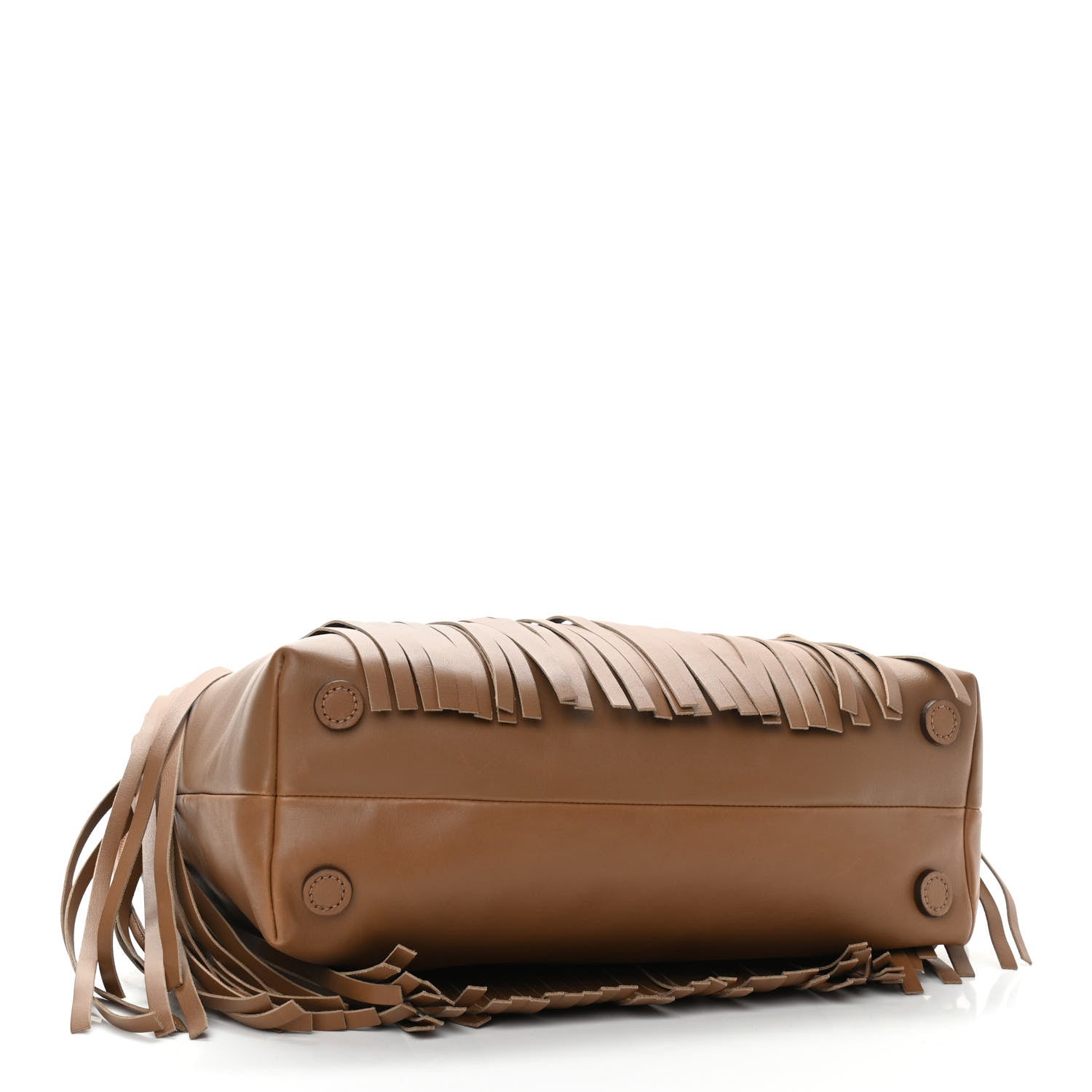 Miu Miu Montana Calf Fringe Trimmed Bucket Bag Cannella 4 of 11