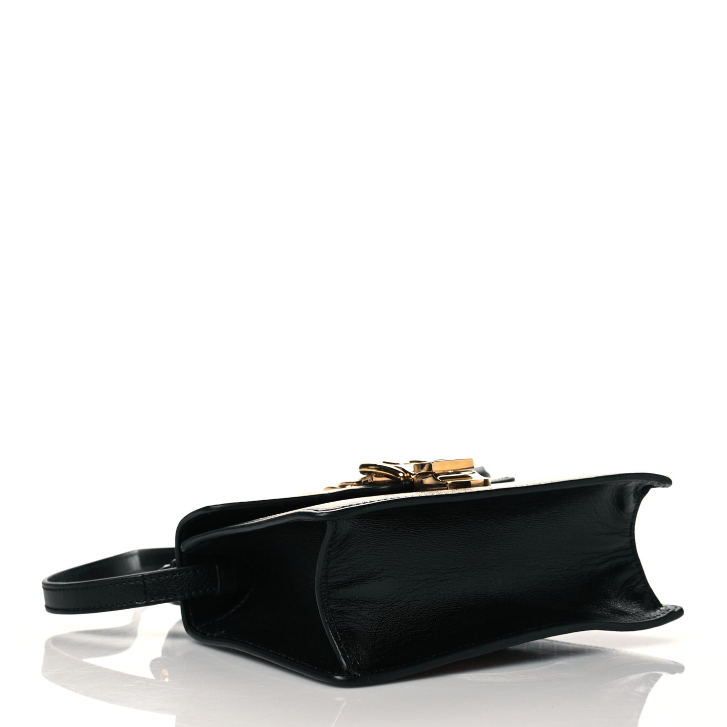 Calfskin Star Printed Mini Sylvie Top Handle Bag Gold Black