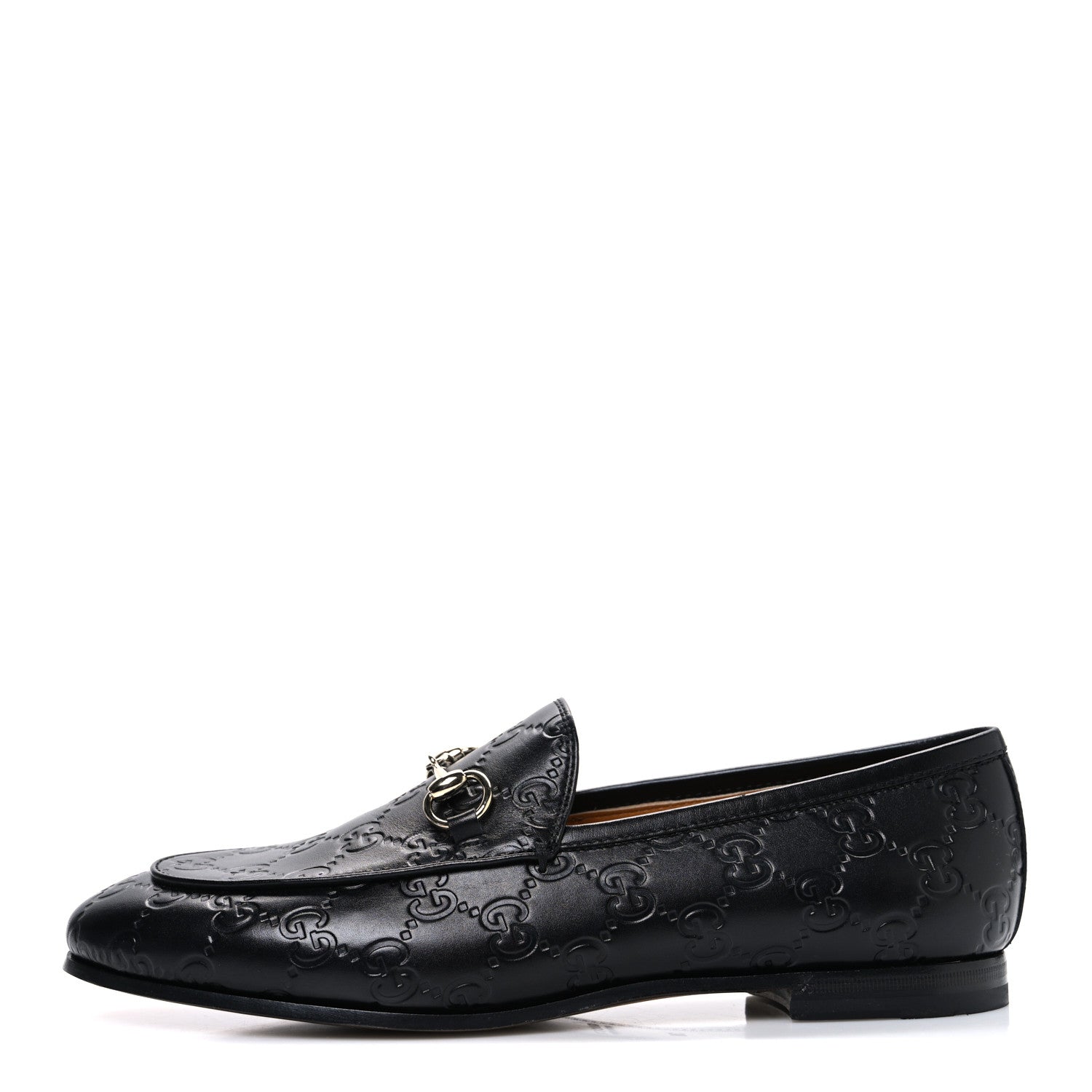 Gucci Betis Glamour Calfskin Guccissima Womens Jordaan Loafers 38 Black 1 of 11