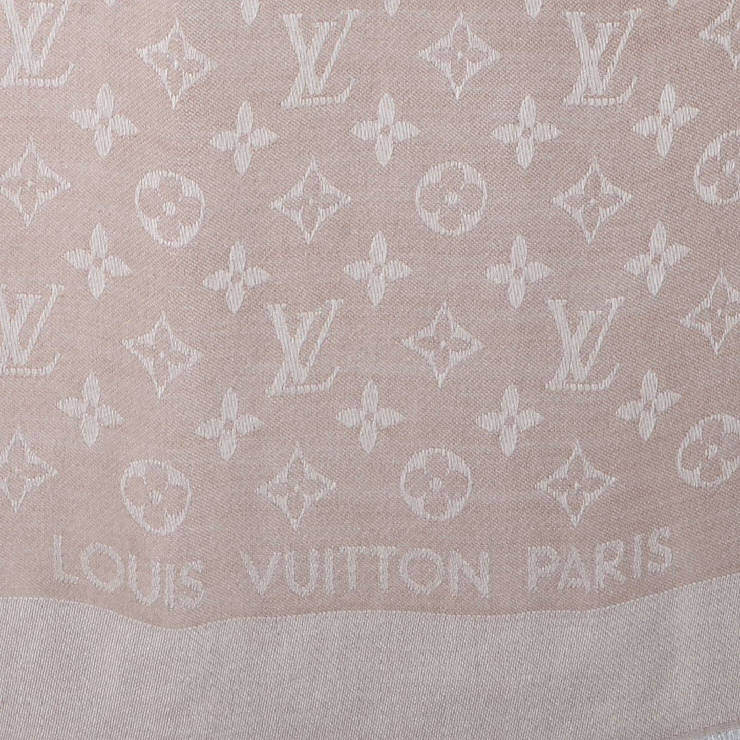 Silk Wool Monogram Shawl Natural