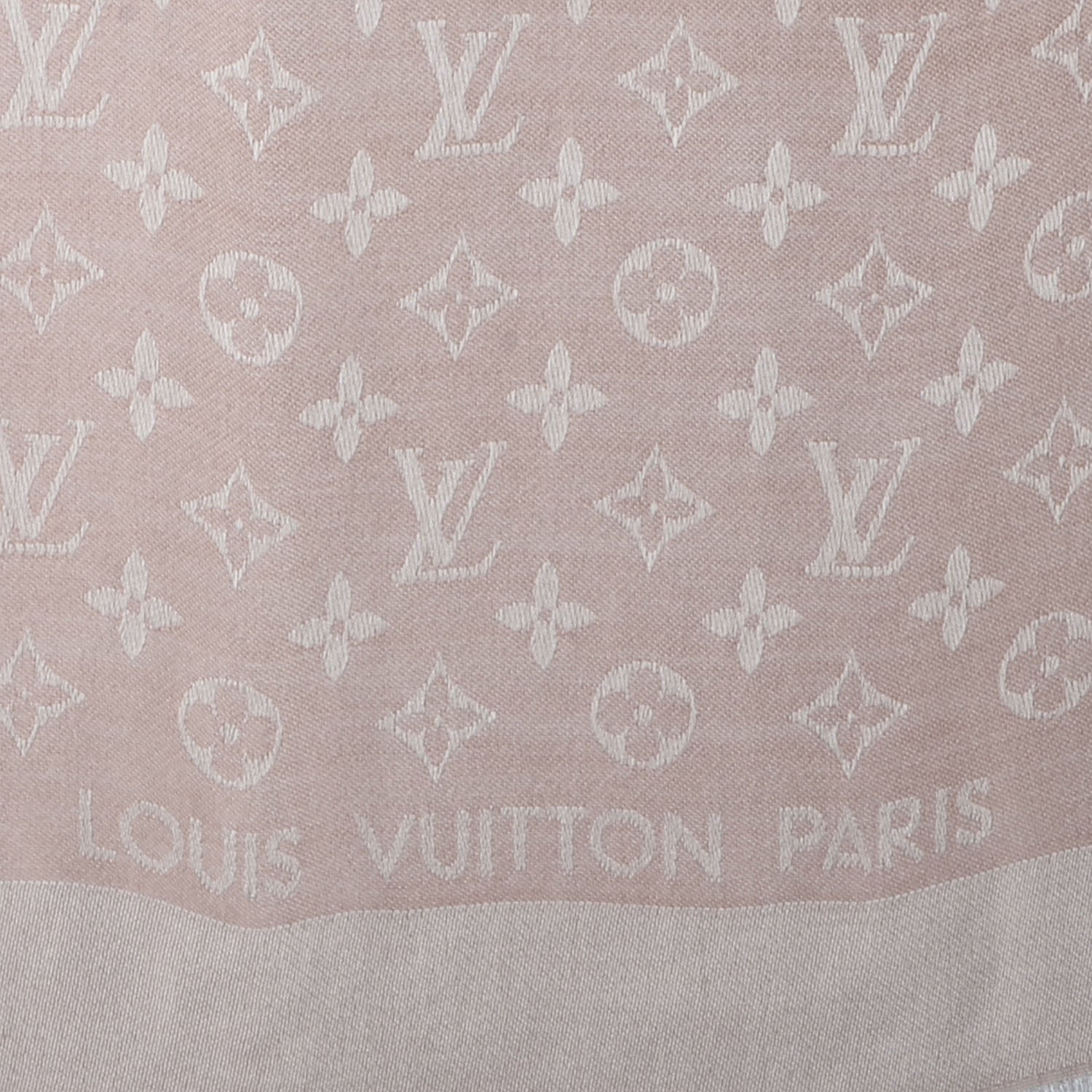 Louis Vuitton Silk Wool Monogram Shawl Natural 4 of 5