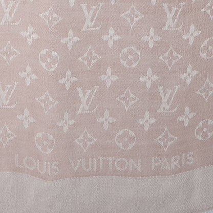 Louis Vuitton Silk Wool Monogram Shawl Natural 4 of 5