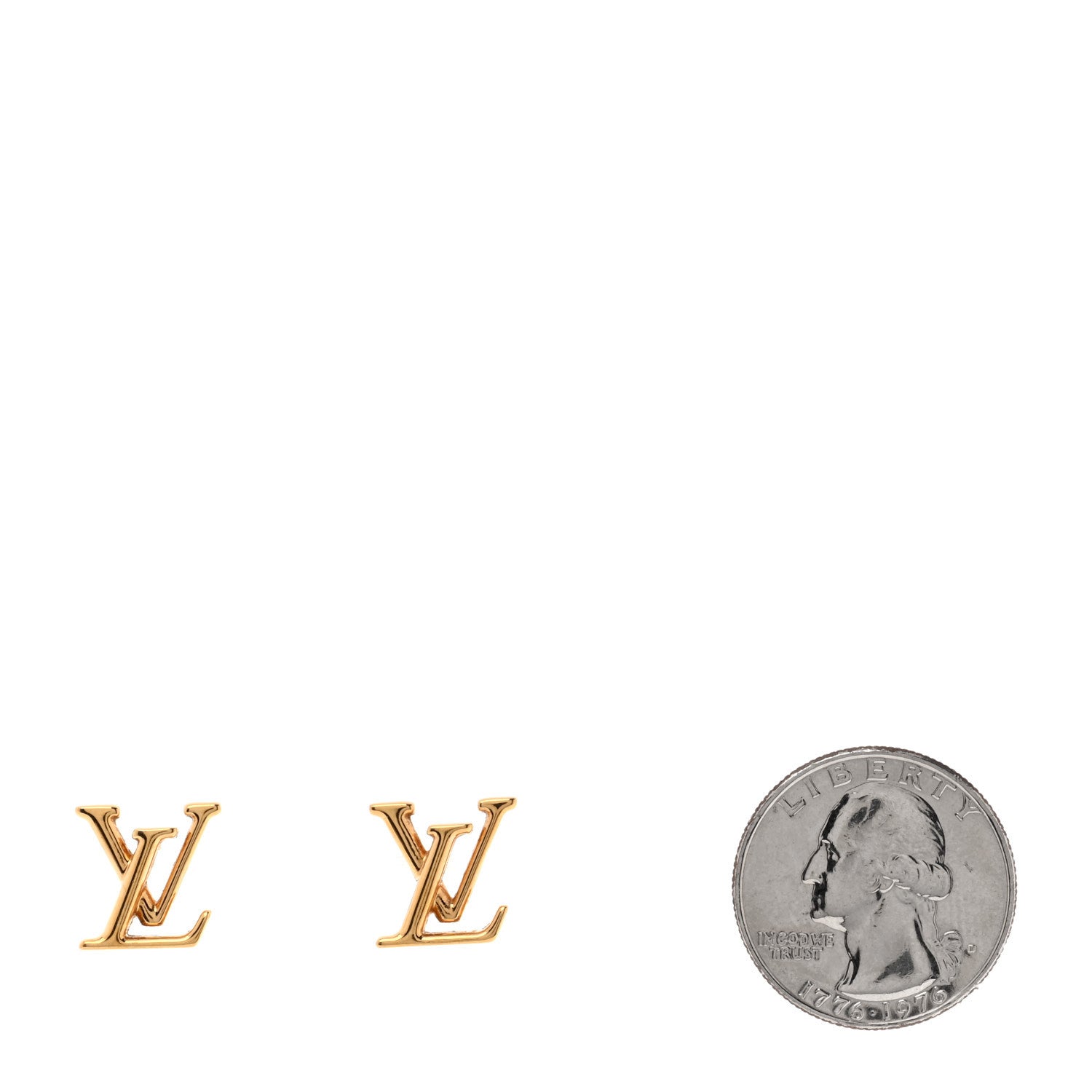 Louis Vuitton Metal LV Iconic Earrings Gold 2 of 5