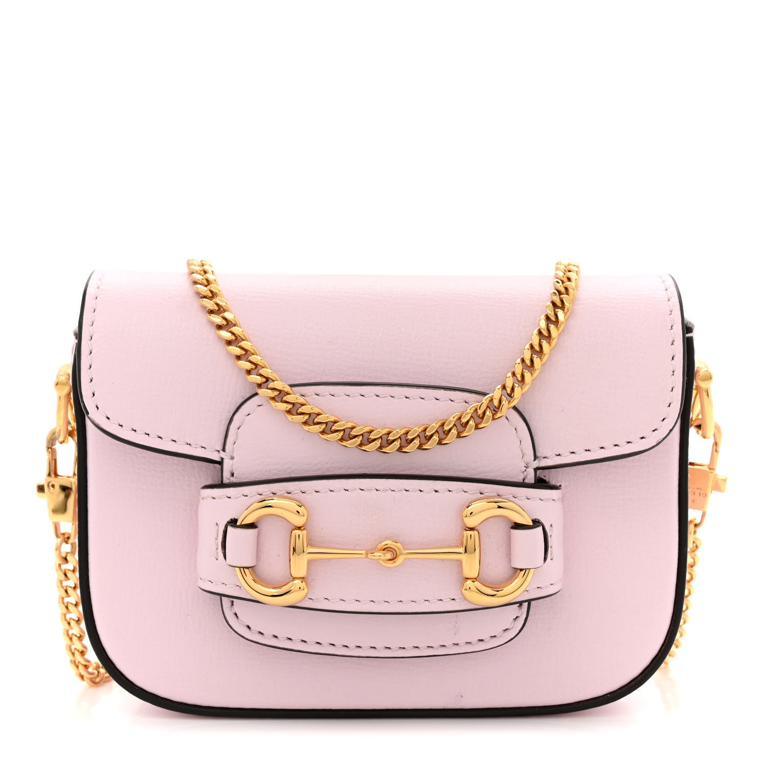 Gucci Calfskin Horsebit 1955 Super Mini Crossbody Bag Light Pink 1 of 13