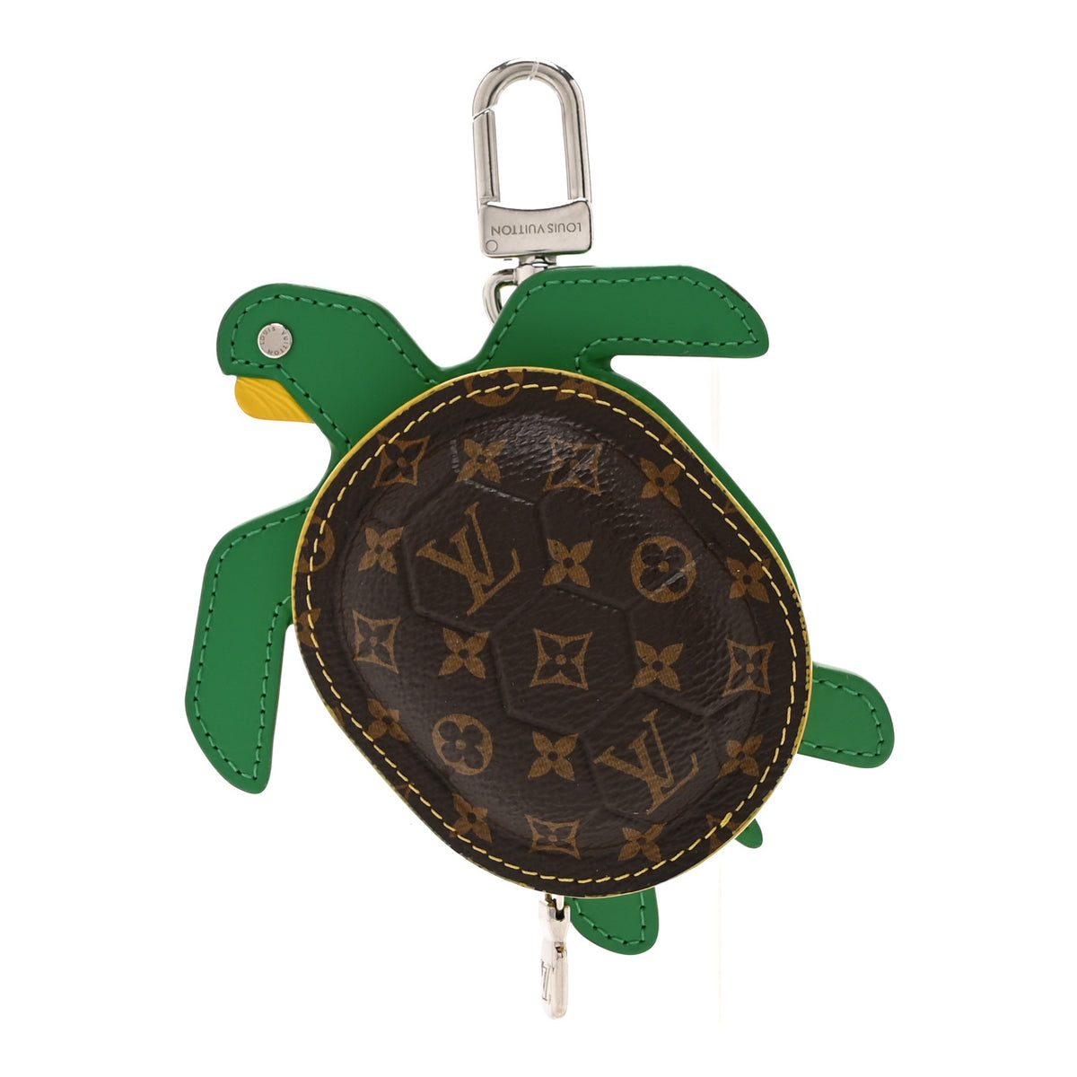 Monogram Calfskin LV Turtle Pouch Bag Charm Brown