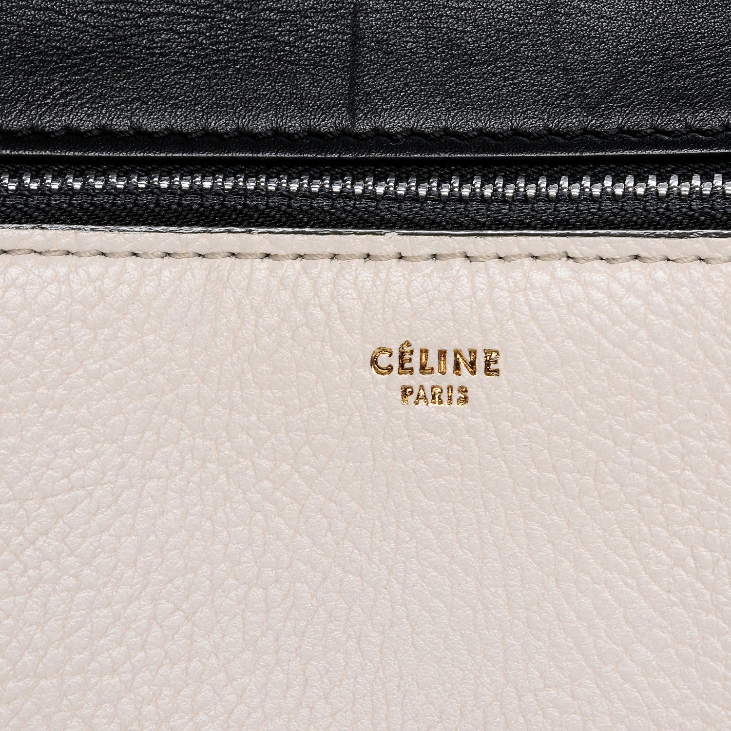Celine Supple Calfskin Medium Bi-Color Edge Shoulder Bag Cream 6 of 9