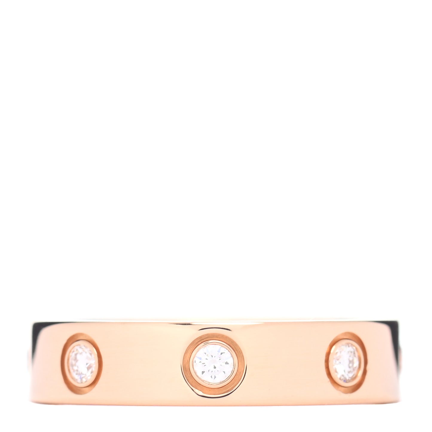 18K Pink Gold 8 Diamond 4mm LOVE Wedding Band Ring 47 4