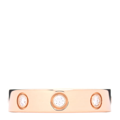Cartier 18K Pink Gold 8 Diamond 4mm LOVE Wedding Band Ring 47 4 1 of 4