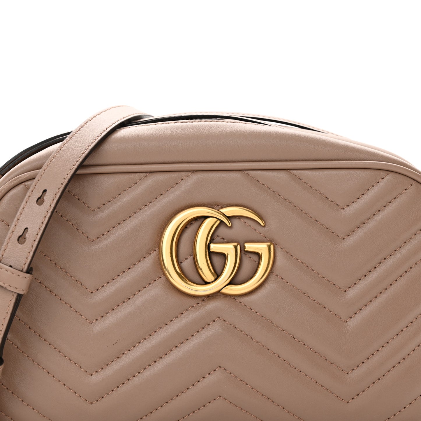 Calfskin Matelasse Small GG Marmont Chain Shoulder Bag Porcelain Rose