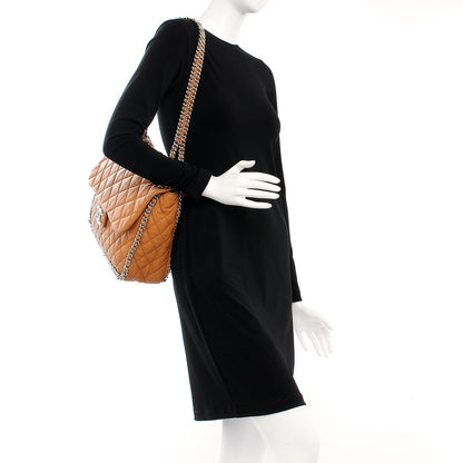 Chanel Washed Lambskin Chain Around Maxi Flap Bag Dark Beige 2 of 18