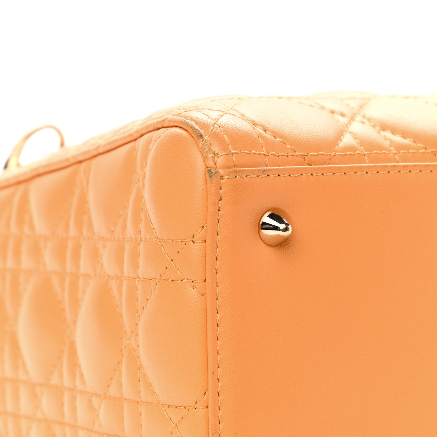 Lambskin Cannage Medium Lady Dior Orange