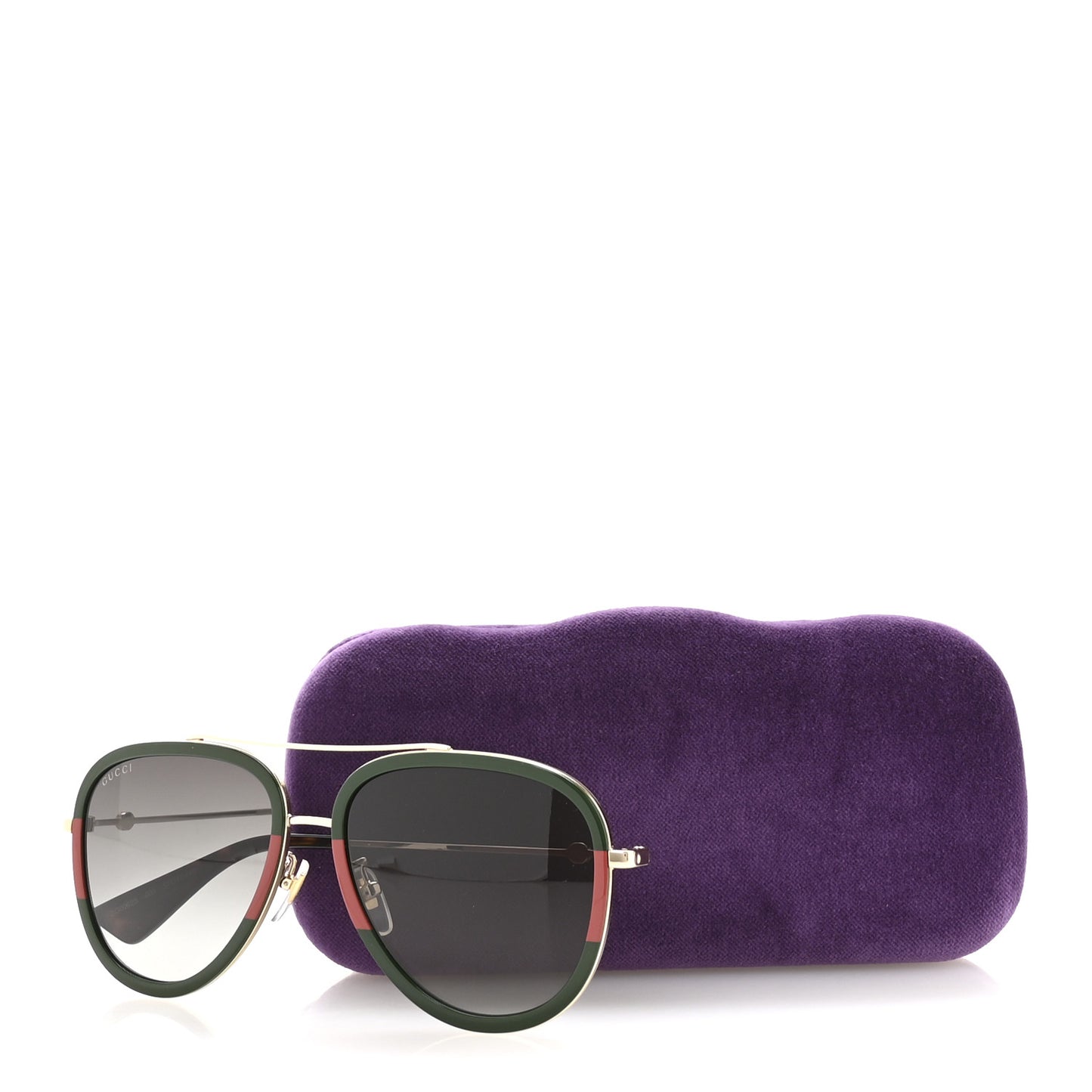 Metal Web Aviator Sunglasses GG0062S Green Red