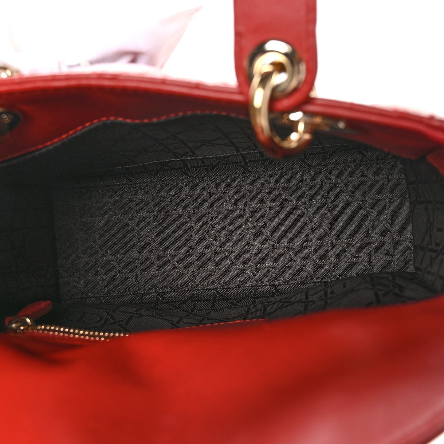 Lambskin Cannage Small Lucky Badges My Lady Dior Red