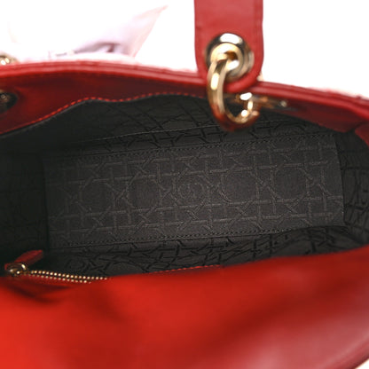 Christian Dior Lambskin Cannage Small Lucky Badges My Lady Dior Red 5 of 12