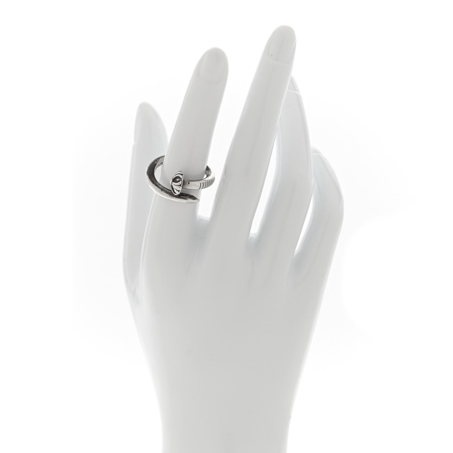Sterling Silver Cross Ball Nail Ring 54 6.75