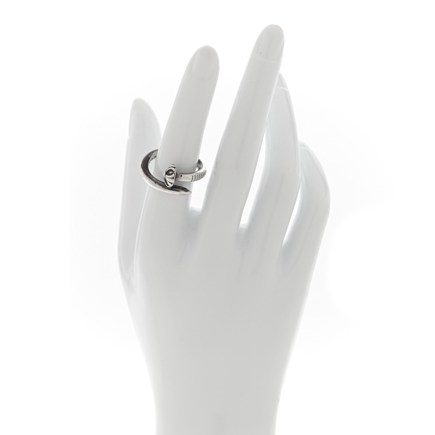 Chrome Hearts Sterling Silver Cross Ball Nail Ring 54 6.75 2 of 6