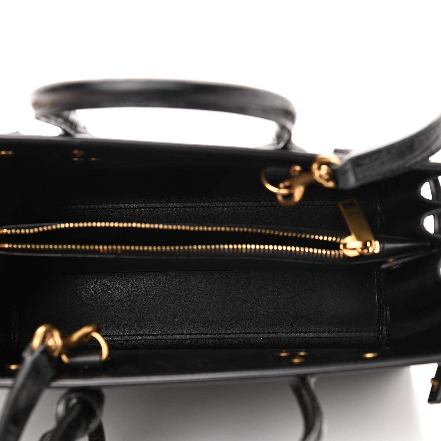 Saint Laurent Calfskin Crocodile Embossed Baby Sac De Jour Black 5 of 9