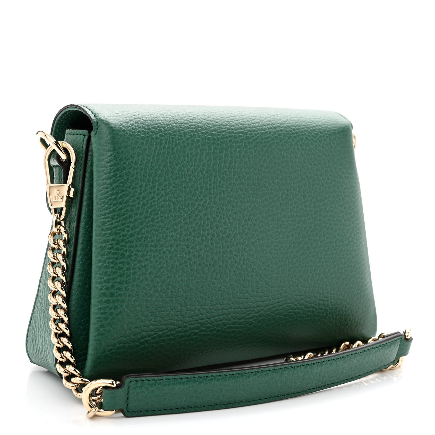 Gucci Dollar Calfskin Interlocking G Crossbody Bag Emerald 3 of 10