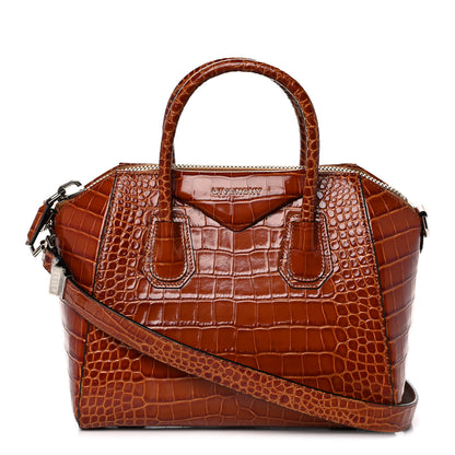 Givenchy Calfskin Crocodile Embossed Small Antigona Cognac 1 of 12