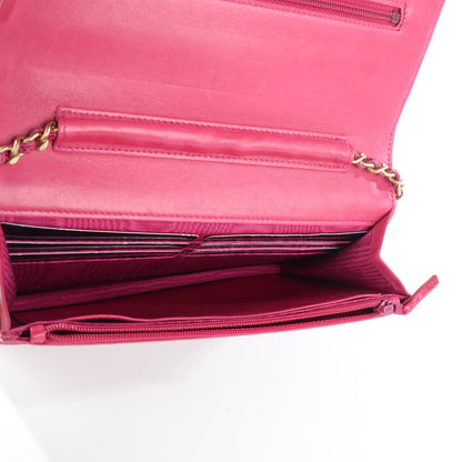 Chanel Caviar Timeless CC Wallet on Chain WOC Dark Fuchsia 9 of 18
