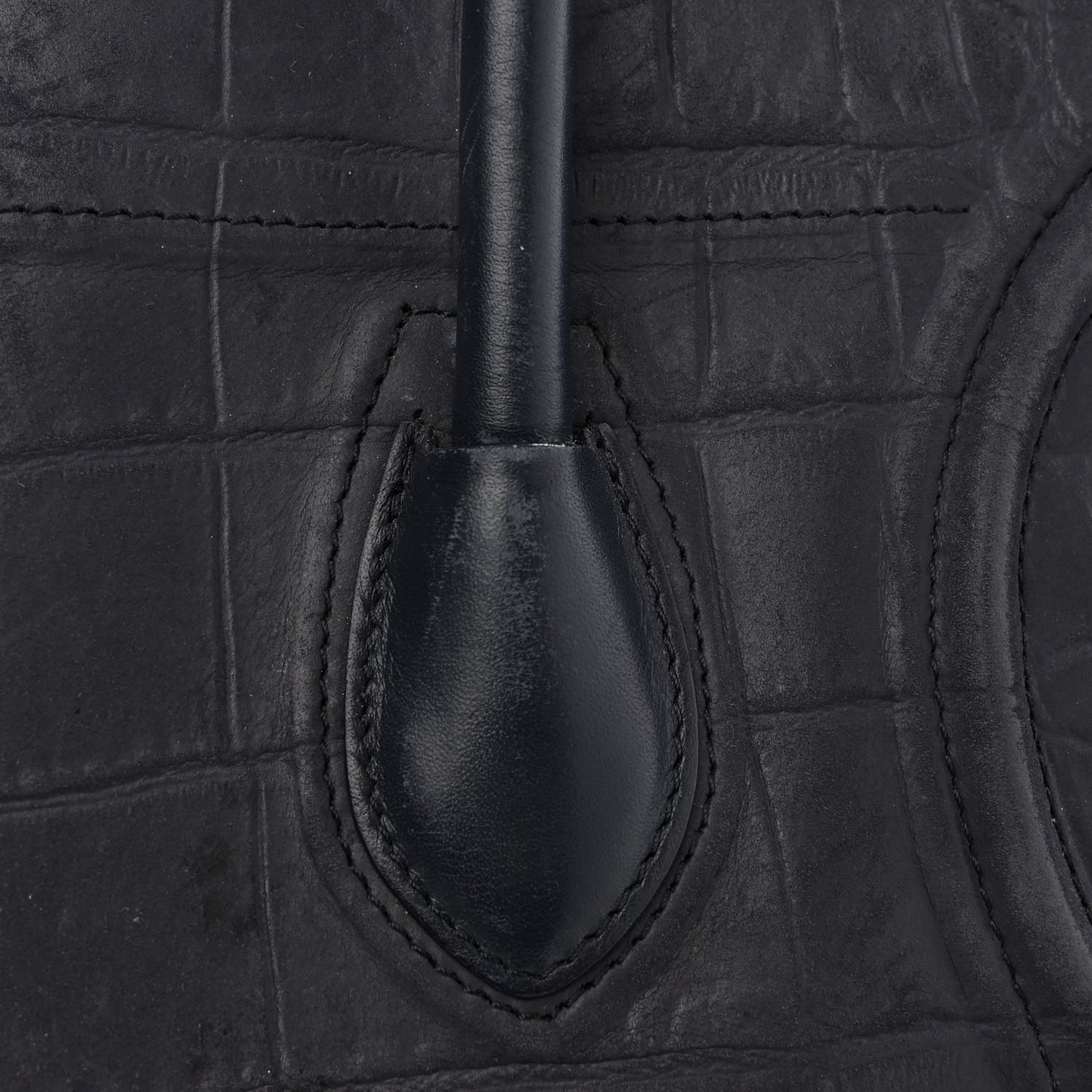 Crocodile Embossed Calfskin Medium Phantom Luggage Navy Blue