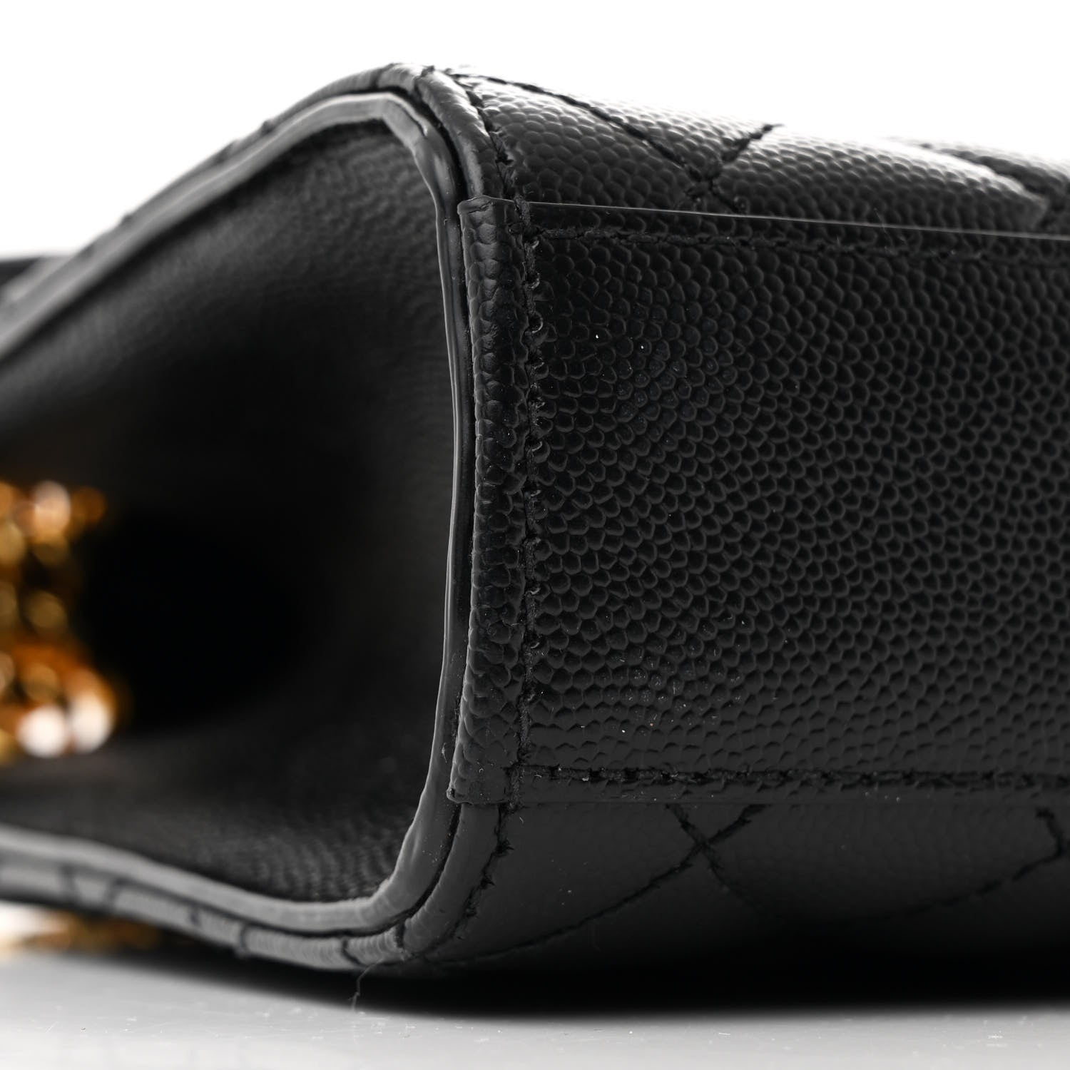 Saint Laurent Grain De Poudre Textured Mixed Matelasse Triquilt Medium Monogram Satchel Black 9 of 11