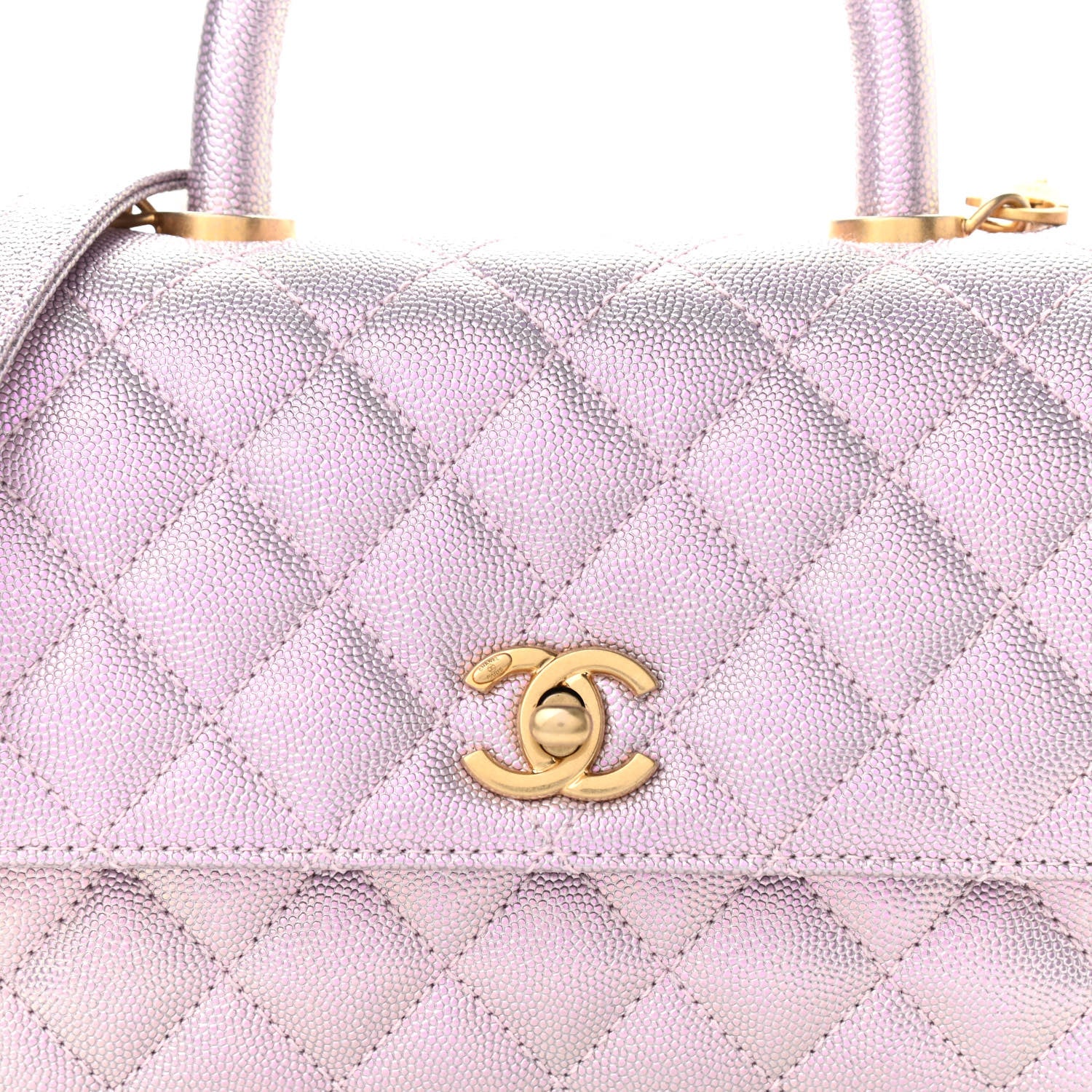 Chanel Iridescent Caviar Quilted Mini Coco Handle Flap Light Pink 7 of 10