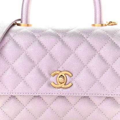 Chanel Iridescent Caviar Quilted Mini Coco Handle Flap Light Pink 7 of 10
