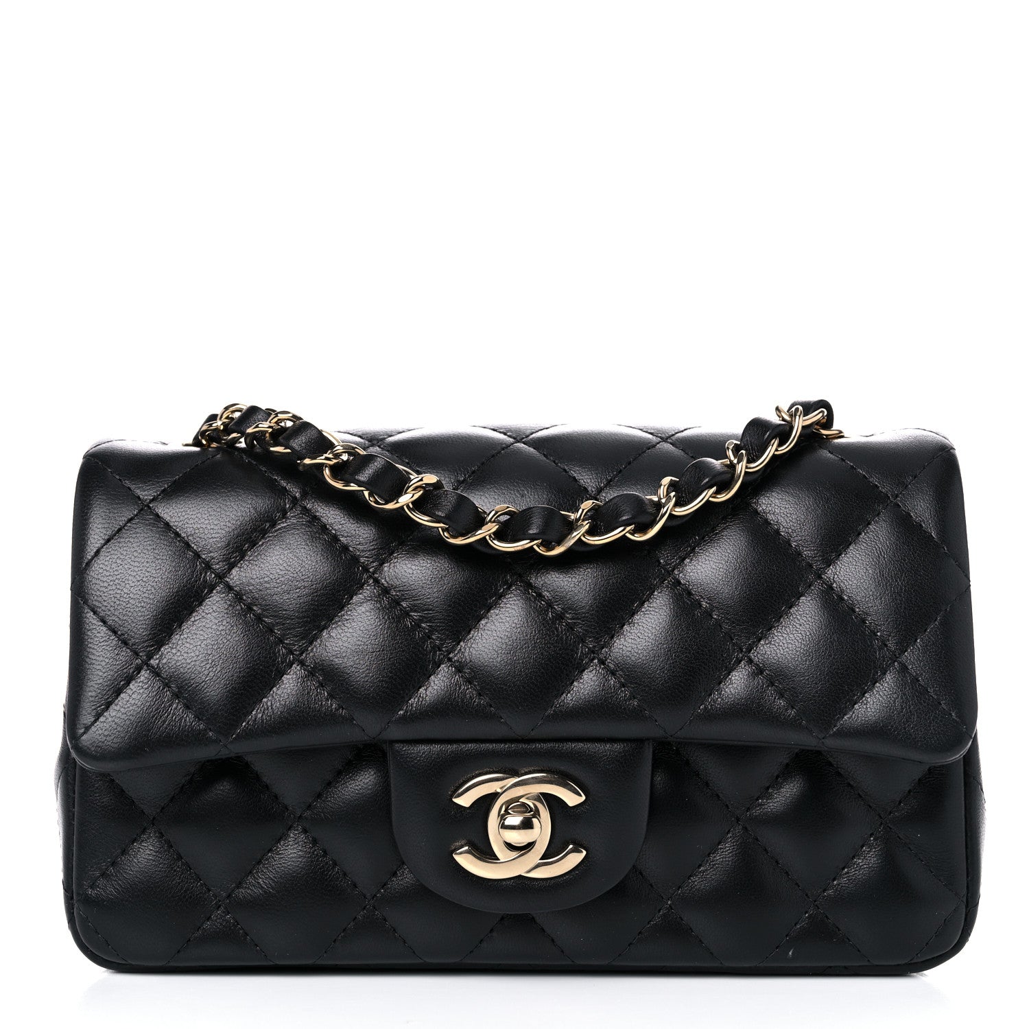 Chanel Lambskin Quilted Mini Rectangular Flap Black 1 of 11