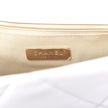 Chanel Goatskin Quilted Large 19 Flap White 6 of 10