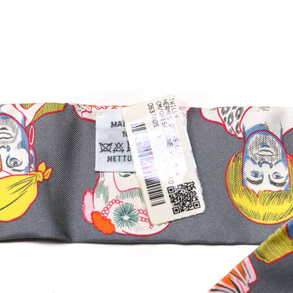 Hermes Silk Dress Code Twilly Gris Jaune Vif Orange 5 of 5