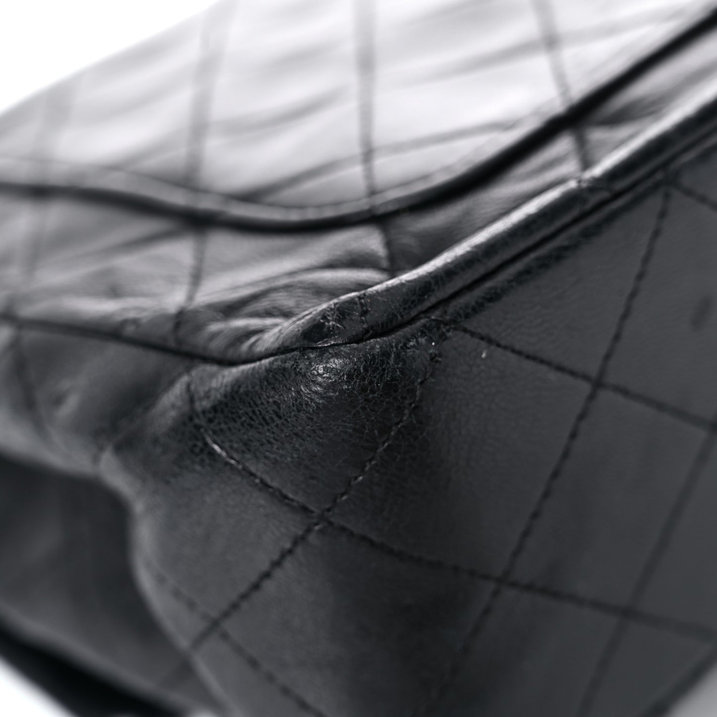 Lambskin Quilted Medium Double Flap Black