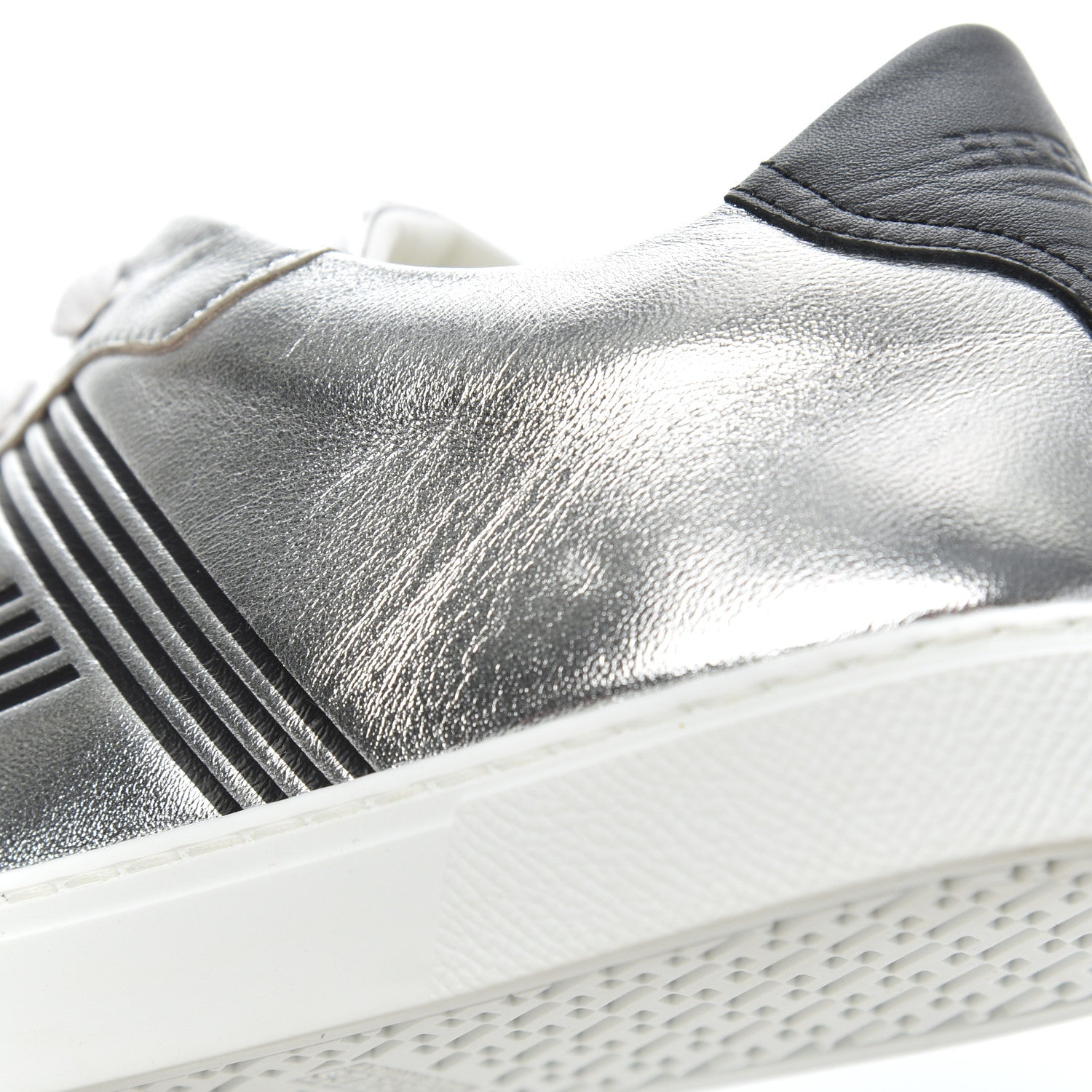 Hermes Metallic Calfskin Womens Avantage Sneakers 36.5 Gris Argente Black 15 of 22