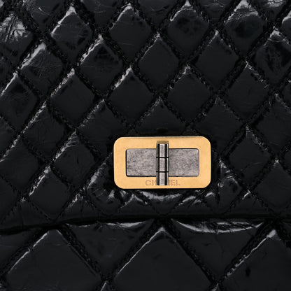 Chanel Glazed Crinkled Calfskin Medium East West Flap Black 14 of 15