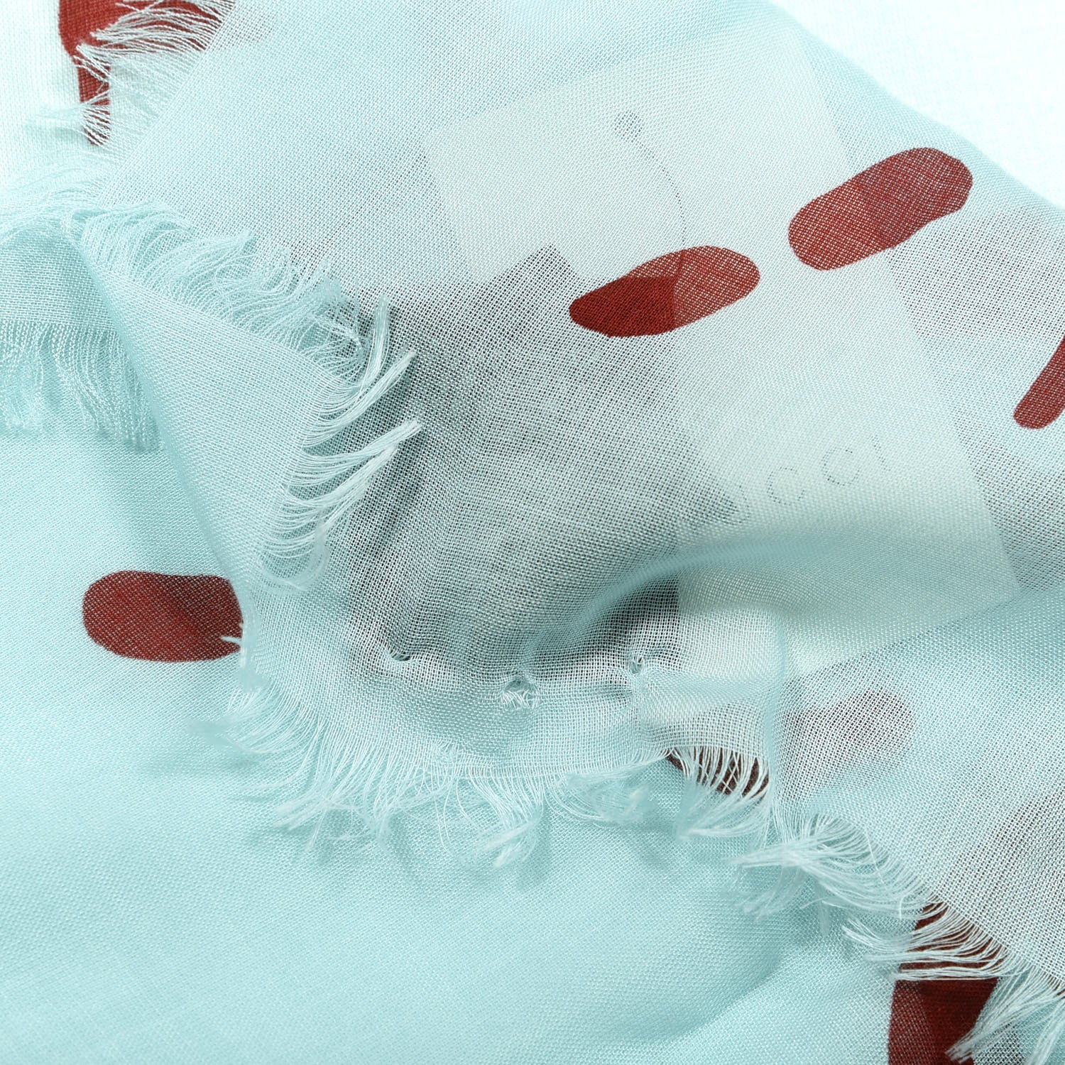Gucci Modal Silk GG Writers Shawl Bluette Red 4 of 4