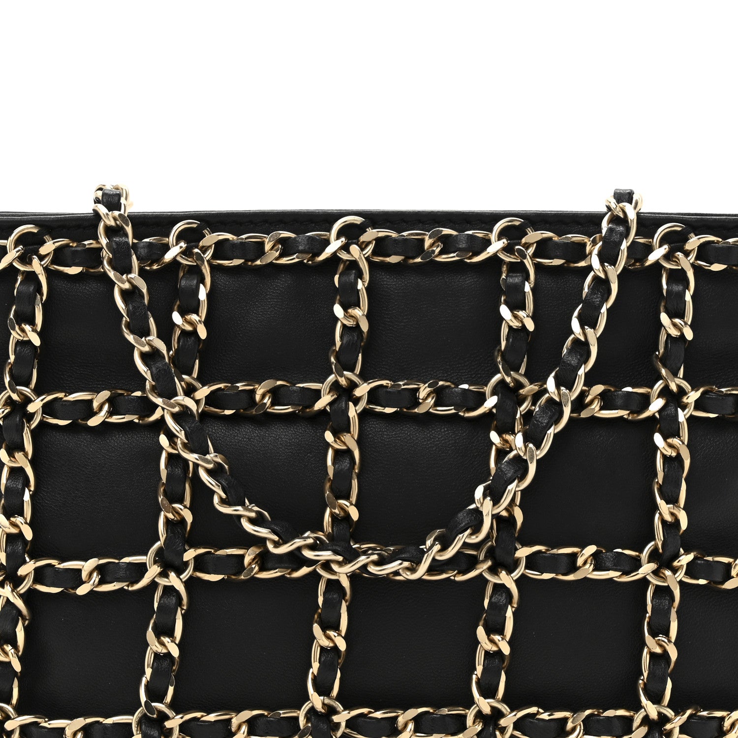 Chanel Lambskin Chain Frame Shoulder Bag Black 14 of 19