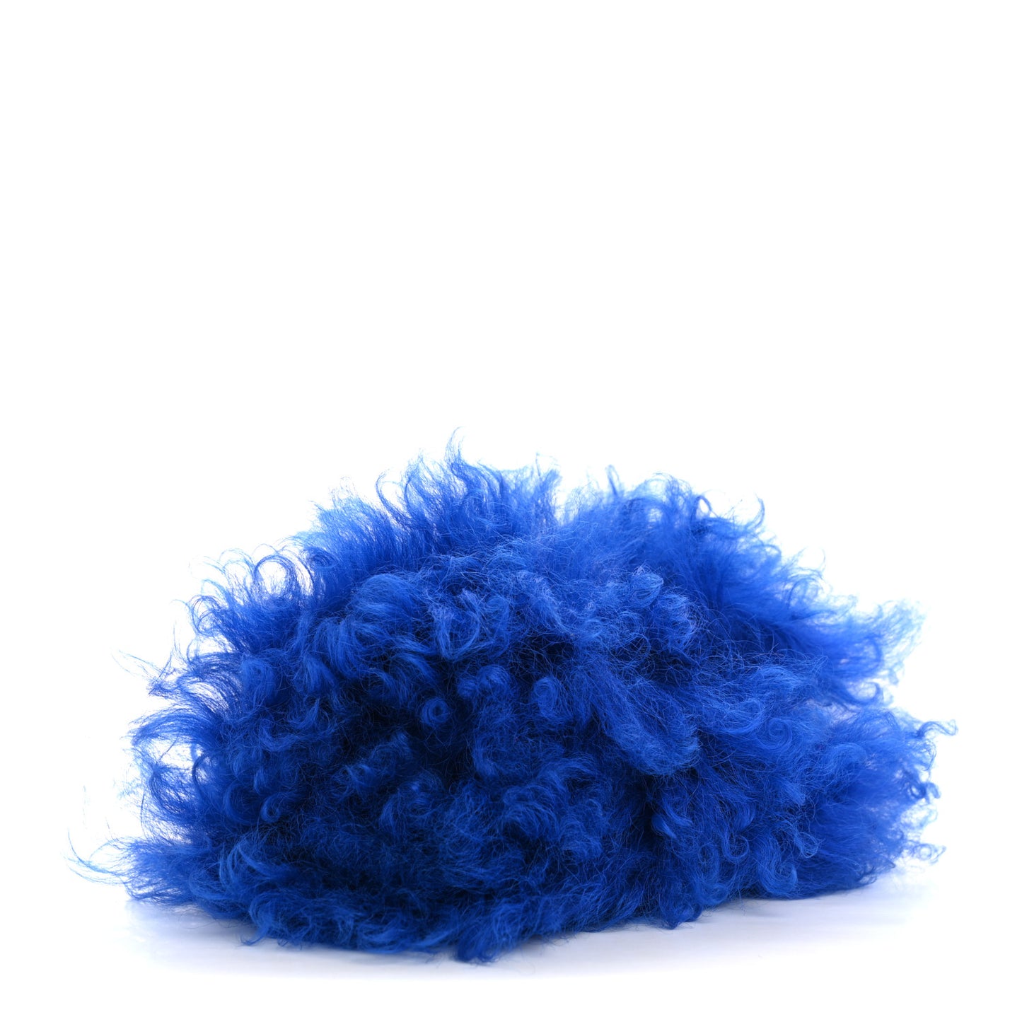 Shearling Lambskin CC Hook Card Holder Blue