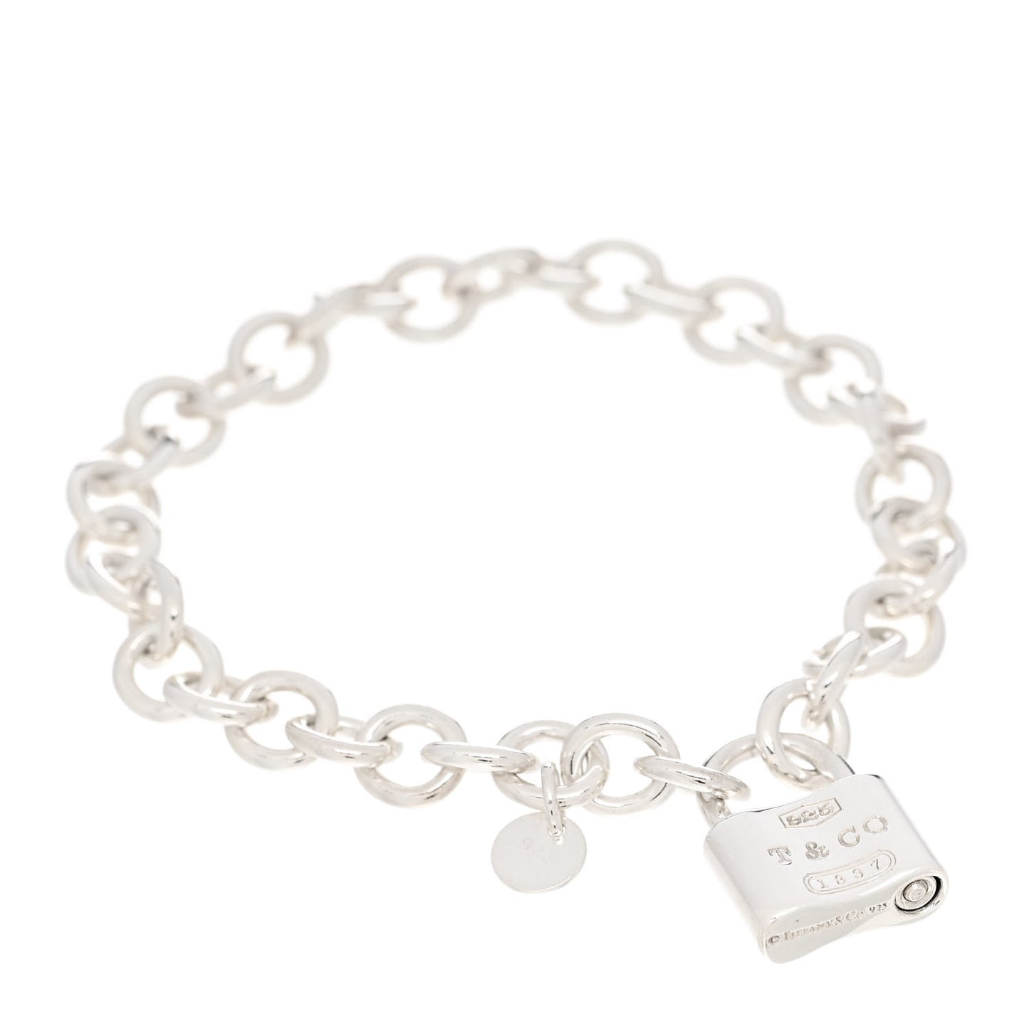 Sterling Silver 1837 Lock Charm Bracelet