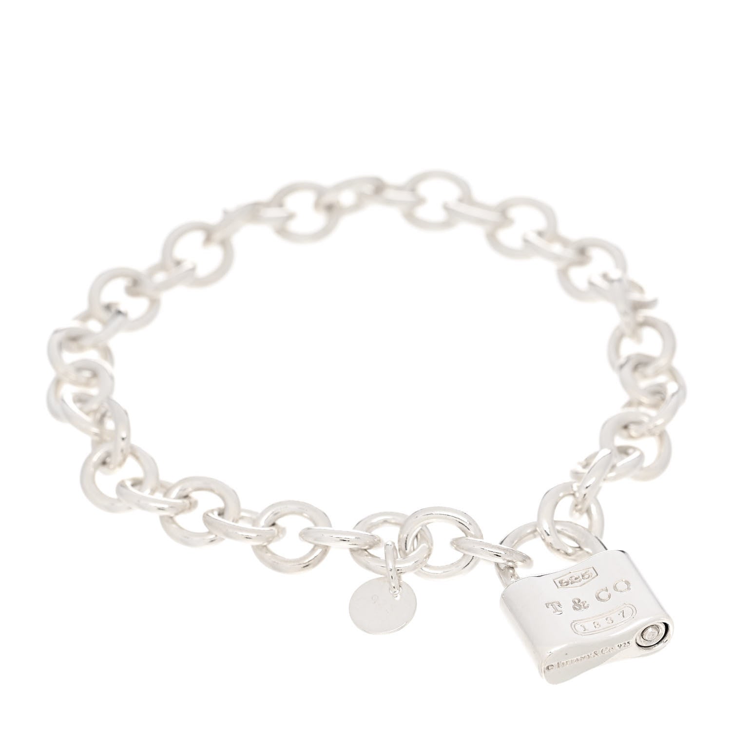 Tiffany Sterling Silver 1837 Lock Charm Bracelet 1 of 4
