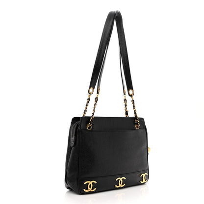 Chanel Caviar CC Shoulder Bag Black 3 of 9