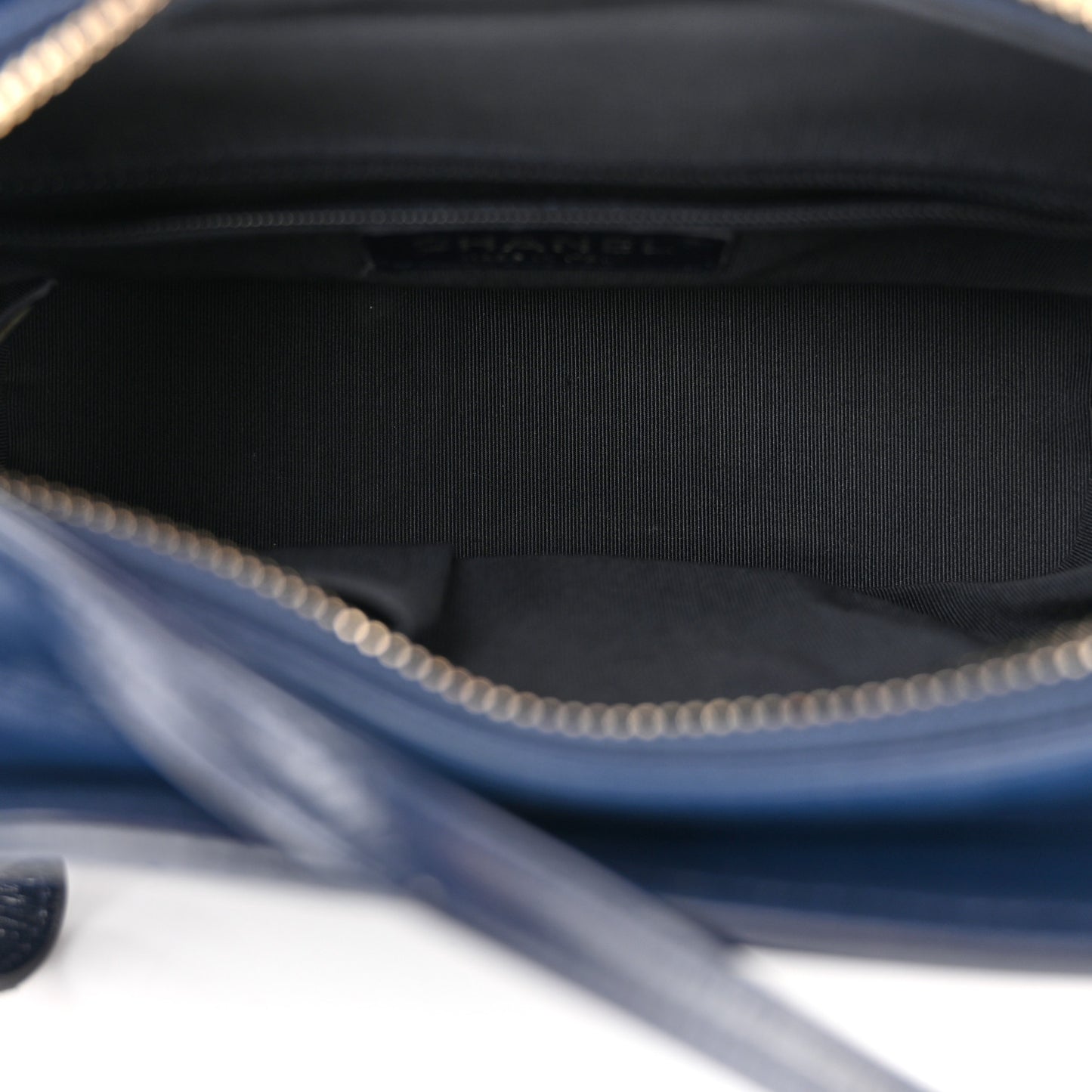 Aged Calfskin Quilted Small Gabrielle Hobo Navy