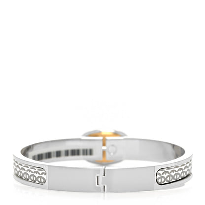 Hermes Enamel Mini Clic Chaine d'Ancre Bracelet PM Orfèvre White Platine White 3 of 5