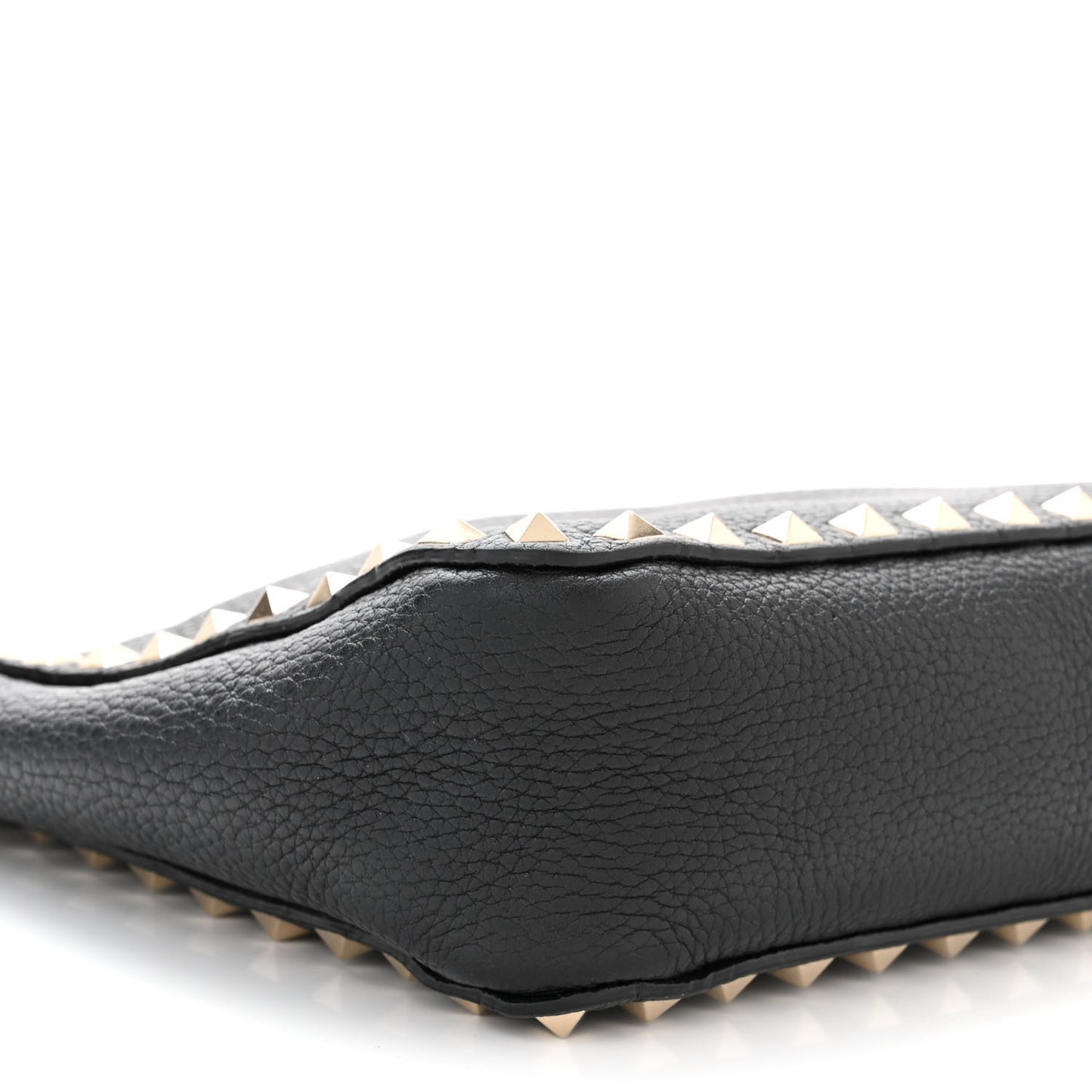 Pebbled Calfskin Mini Rockstud Flip-Lock Messenger Bag Black
